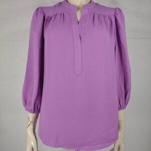NWT Trina Turk light purple V-Neck 3/4 sleeve blouse top ladies Medium $228